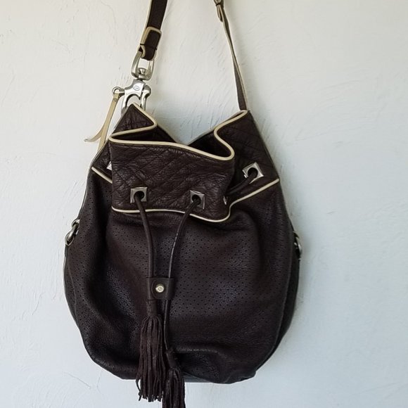 Francesco Biasia Brown Leather Bucket Shoulder Bag